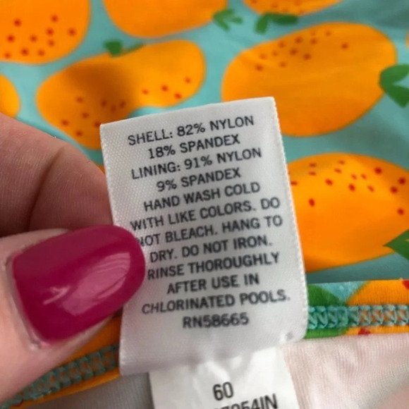 Tucker + Tate swimsuit one piece aqua blue with oranges size 9 months - Picture 4 of 9